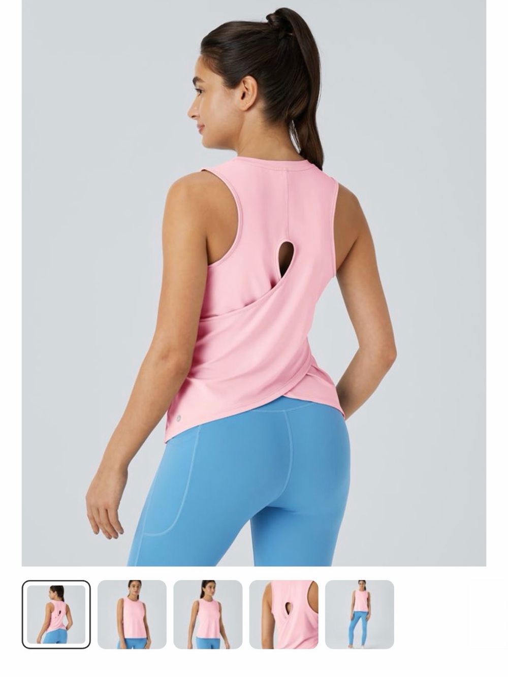 HALARA Pink Twist-Back Active Tank